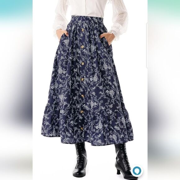 Scarlet Darkness Vintage High Waist Victorian Maxi Skirt with Pockets Medium NWT - Picture 9 of 16